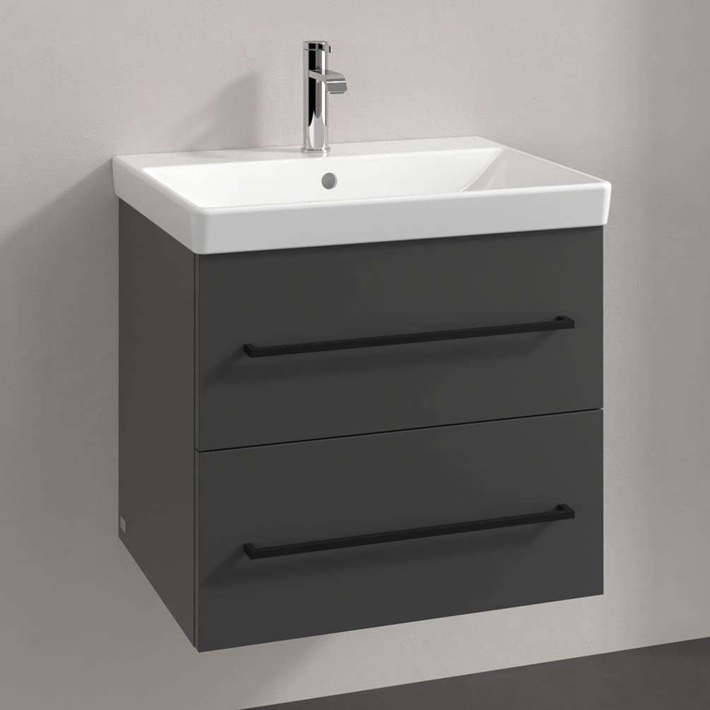 Lifestyle image of Villeroy & Boch Avento Graphite 600mm Wall-Hung Basin Vanity Unit